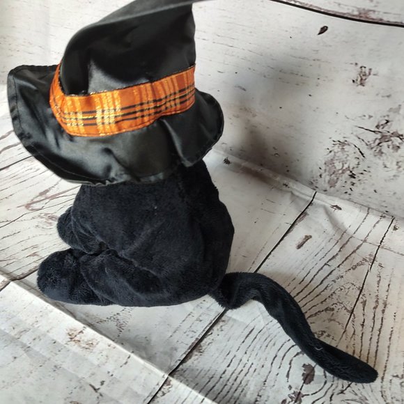 Ty Merlin Black Cat Witch Hat Plush Ty Lux Plush Soft Toy 2005 - Picture 3 of 8